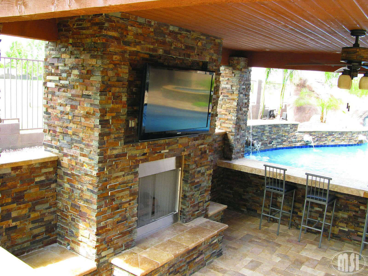 California Gold Ledger Corner Stacked Stone Panels - Shop at Home Craft Studio - 8