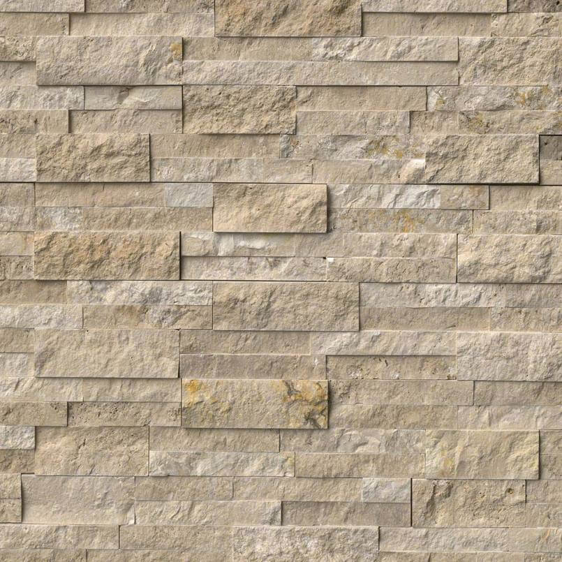 DURANGO CREAM SPLITFACE LEDGER CORNER Stacked Stone Panels - Shop at Home Craft Studio - 2