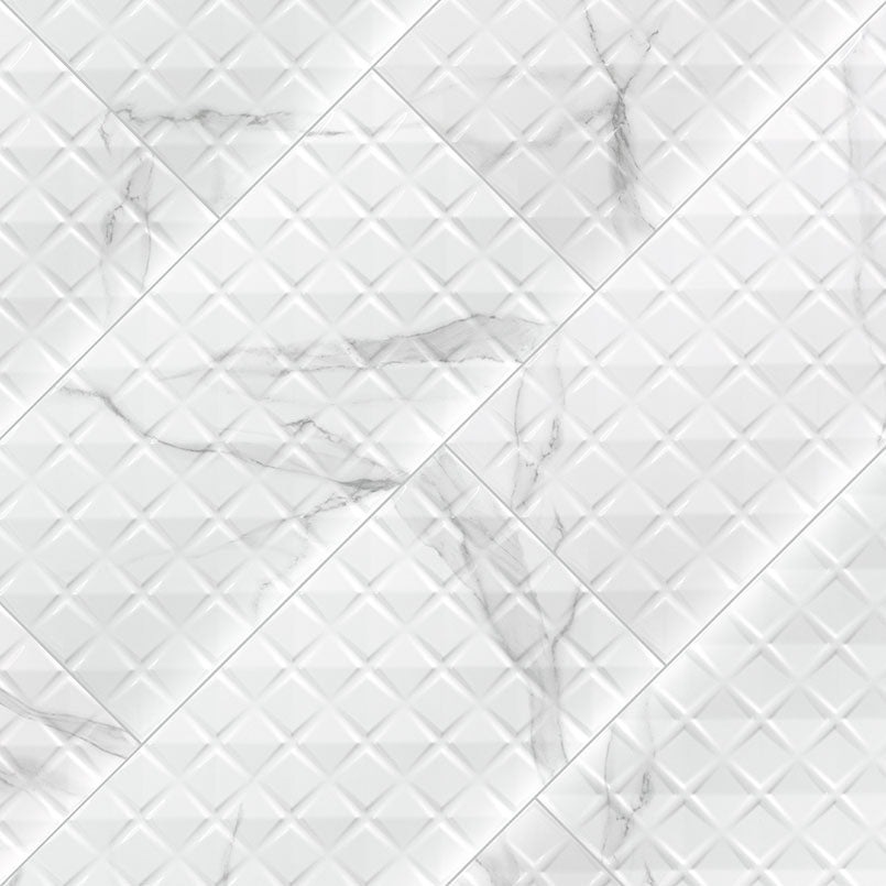 DYMO STATUARY CHEX WHITE 12X24 GLOSSY Ceramic Tile - Shop at Home Craft Studio - 2