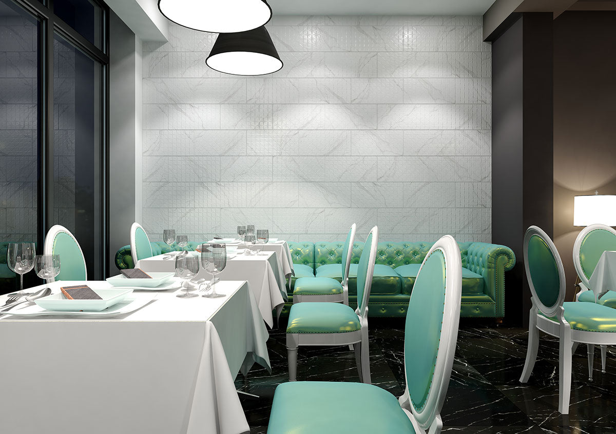 DYMO STATUARY CHEX WHITE 12X24 GLOSSY Ceramic Tile - Shop at Home Craft Studio - 4