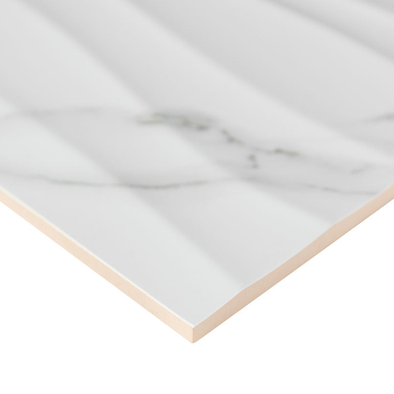 DYMO STATUARY WAVY WHITE 12X24 GLOSSY Tile - Shop at Home Craft Studio - 3