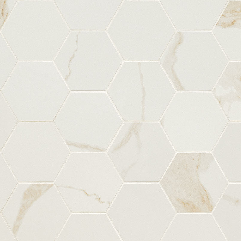 EDEN CALCATTA 3X3 HEXAGON MATTE Floor or Wall Tile - Shop at Home Craft Studio - 1