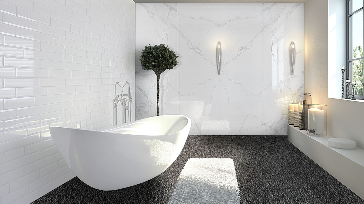 GLACIER PEARL 32X96 POLISHED SETS Floor or Wall Tile - Shop at Home Craft Studio - 6