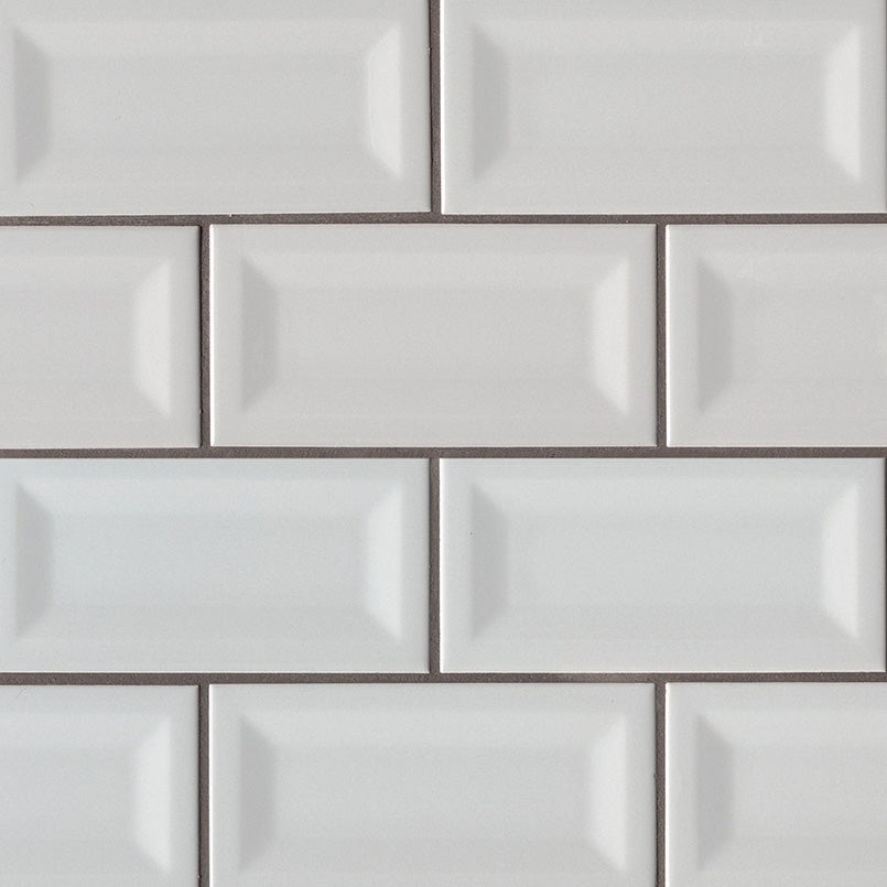 GRAY GLOSSY 3X6 INVERTED BEVELED Wall Tile - Shop at Home Craft Studio - 1