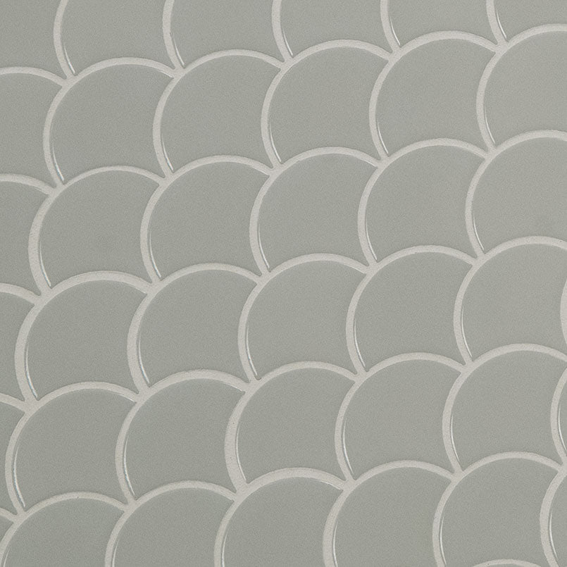 GRAY SCALLOP GLOSSY 6MM Mosaic, Wall Tile - Shop at Home Craft Studio - 2