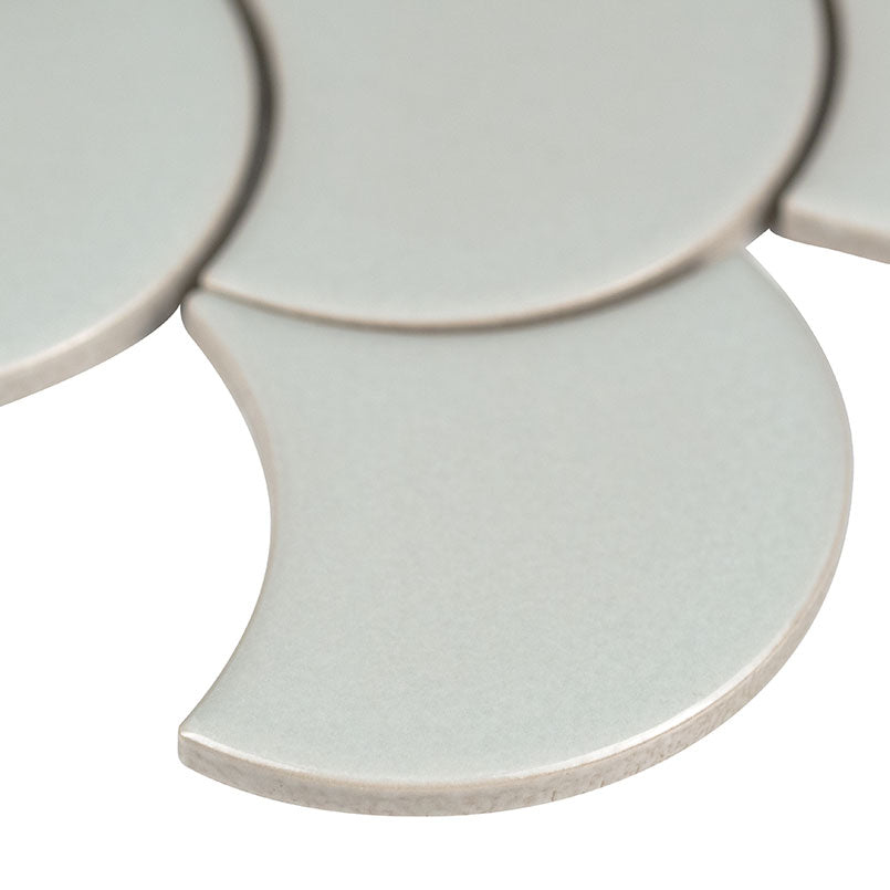 GRAY SCALLOP GLOSSY 6MM Mosaic, Wall Tile - Shop at Home Craft Studio - 3