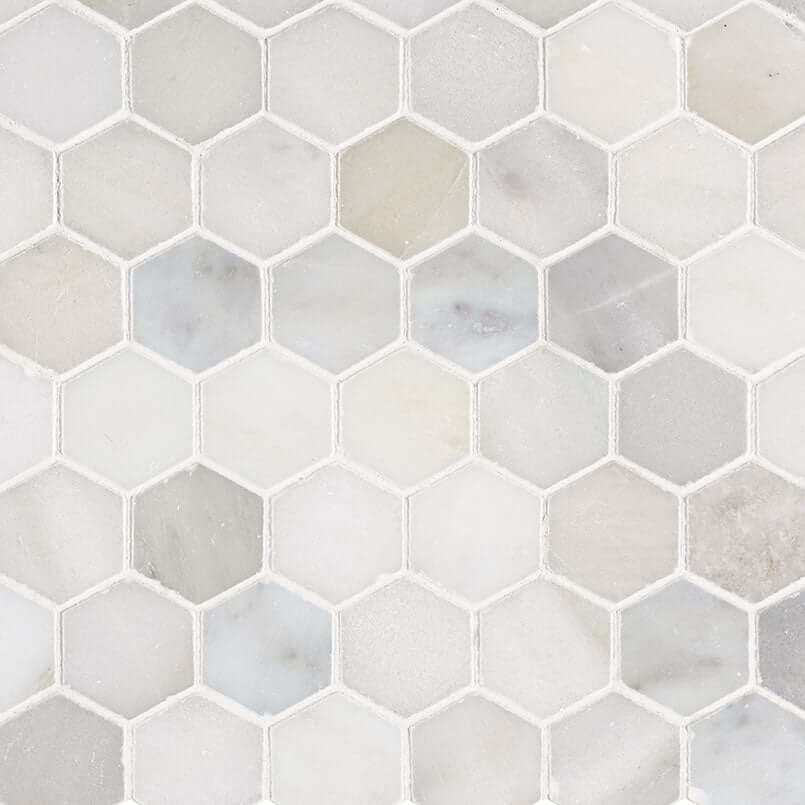 GREECIAN WHITE 2" HEXAGON Mosaic - Shop at Home Craft Studio - 1