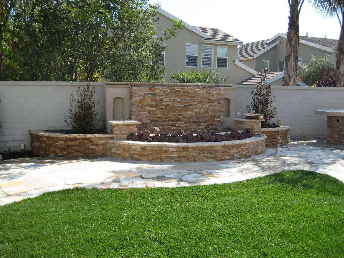 Golden White Ledger Corner Stacked Stone Panels - Shop at Home Craft Studio - 2