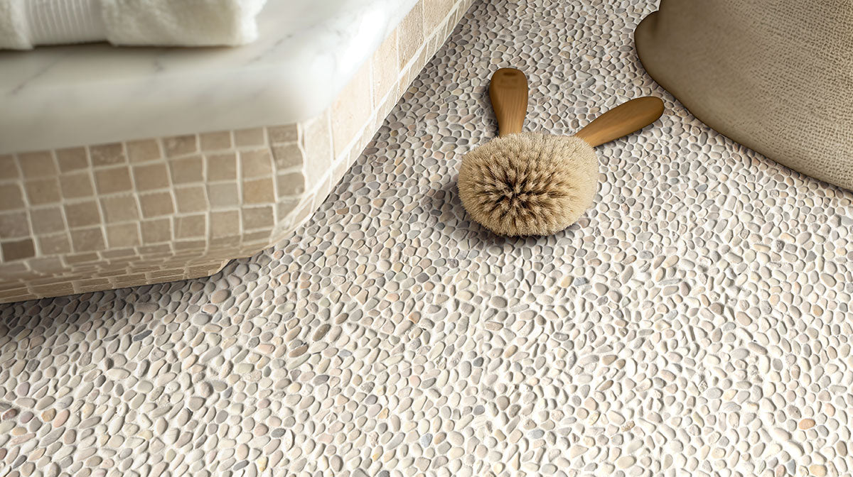 IVORY WHITE MINI PEBBLE TUMBLED Mosaic - Shop at Home Craft Studio - 9