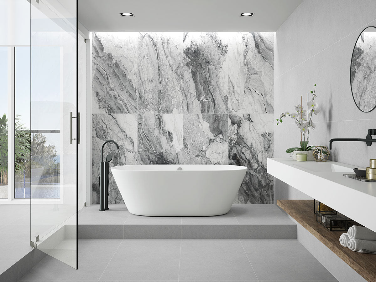 KAYA ONDA GRAY 12X24 MATTE Floor or Wall Tile, Mosaic, Bullnose - Shop at Home Craft Studio - 7