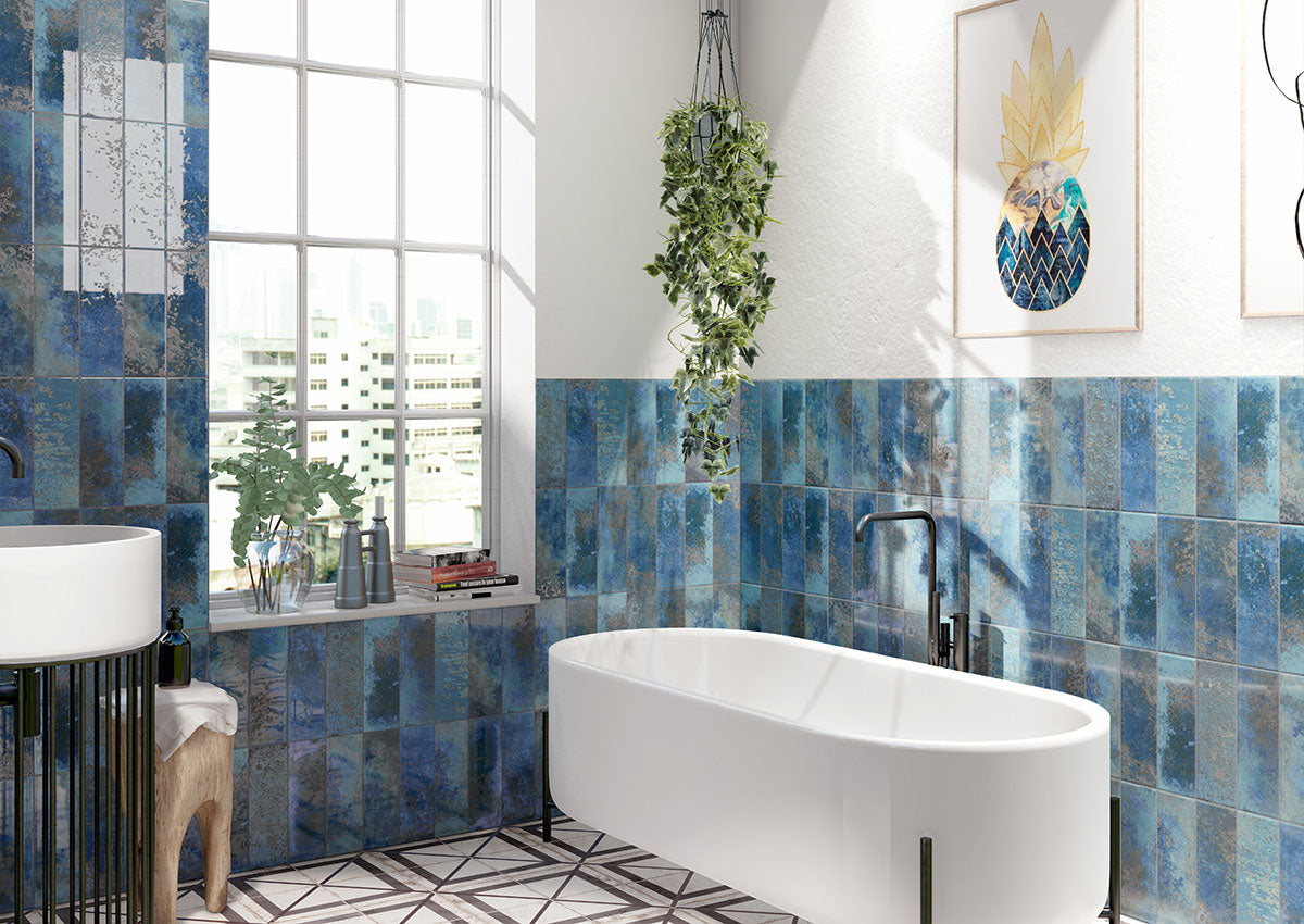 MARZA COBALT 4X12 GLOSSY Backsplash & Wall Tile - Shop at Home Craft Studio - 6