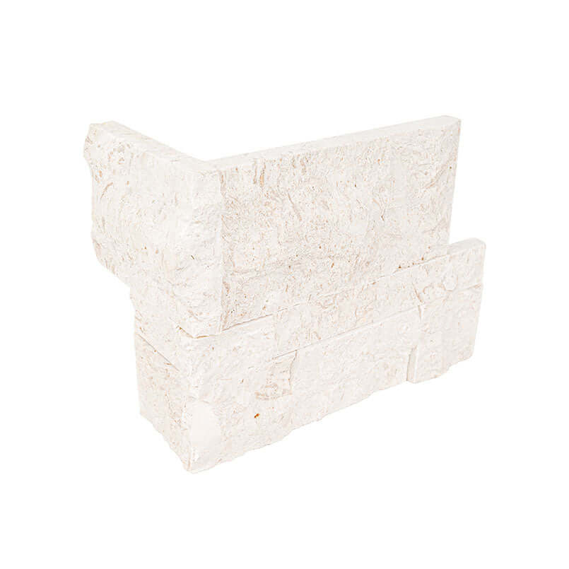 MAYRA WHITE LIMESTONE CORNER 9X18 Stacked Stone Panels - Shop at Home Craft Studio - 1