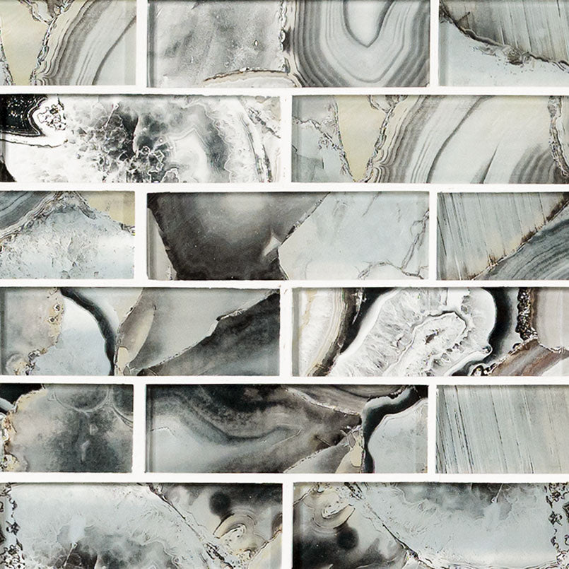 MIDNIGHT AGATE SUBWAY GLASS Glass Tile - Shop at Home Craft Studio - 1