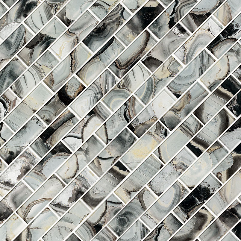 MIDNIGHT AGATE SUBWAY GLASS Glass Tile - Shop at Home Craft Studio - 2