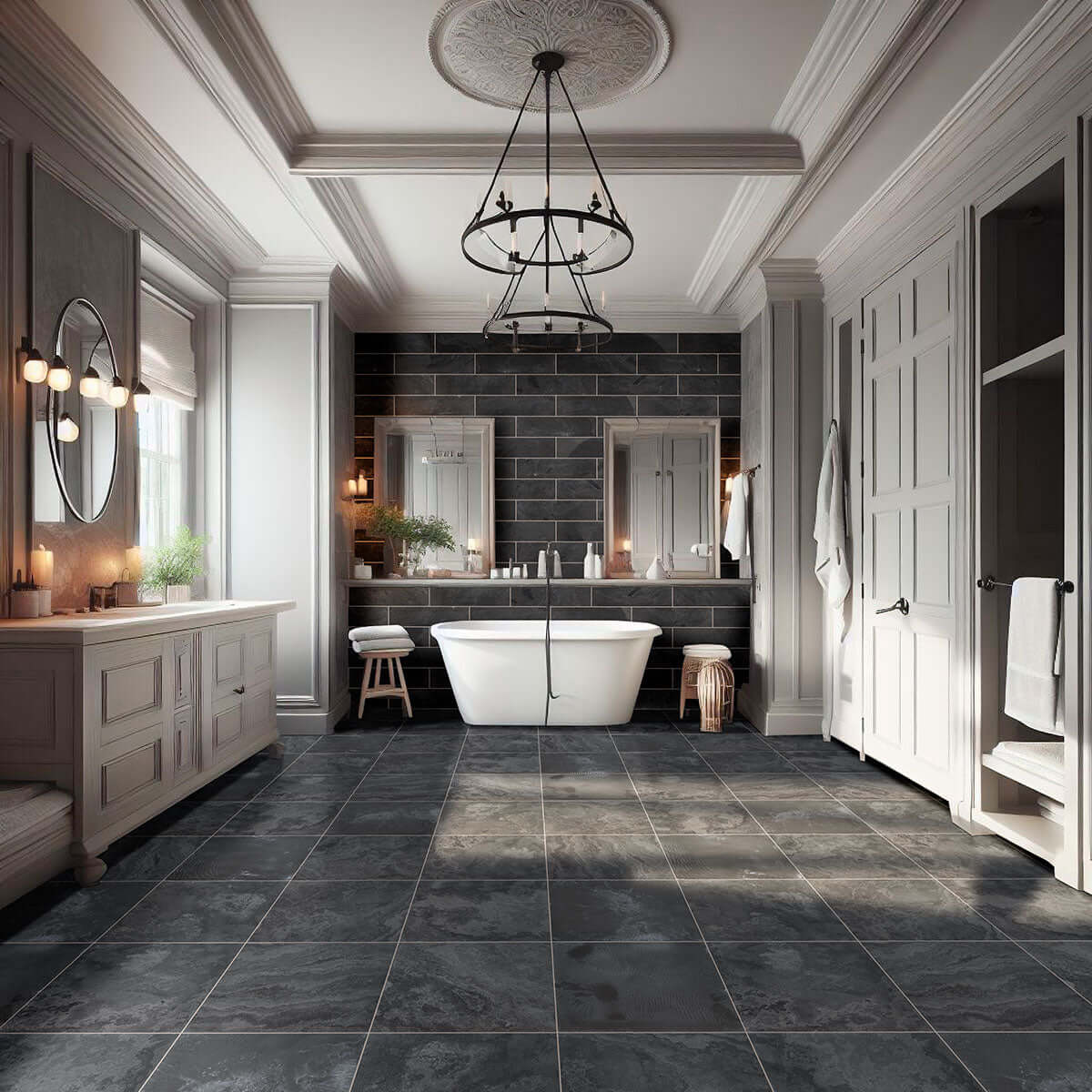 Montauk Black 12X12 Honed Slate Tile - Shop at Home Craft Studio - 6