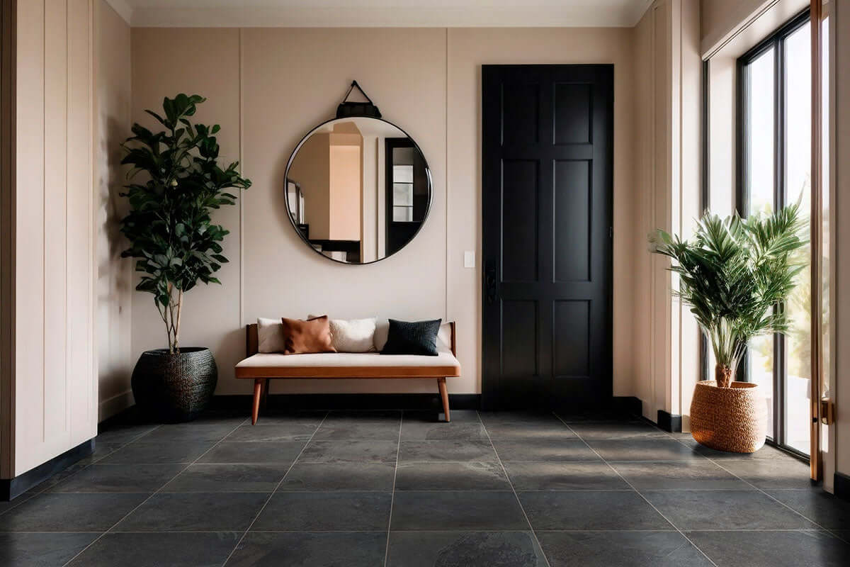 Montauk Black 12X12 Honed Slate Tile - Shop at Home Craft Studio - 11