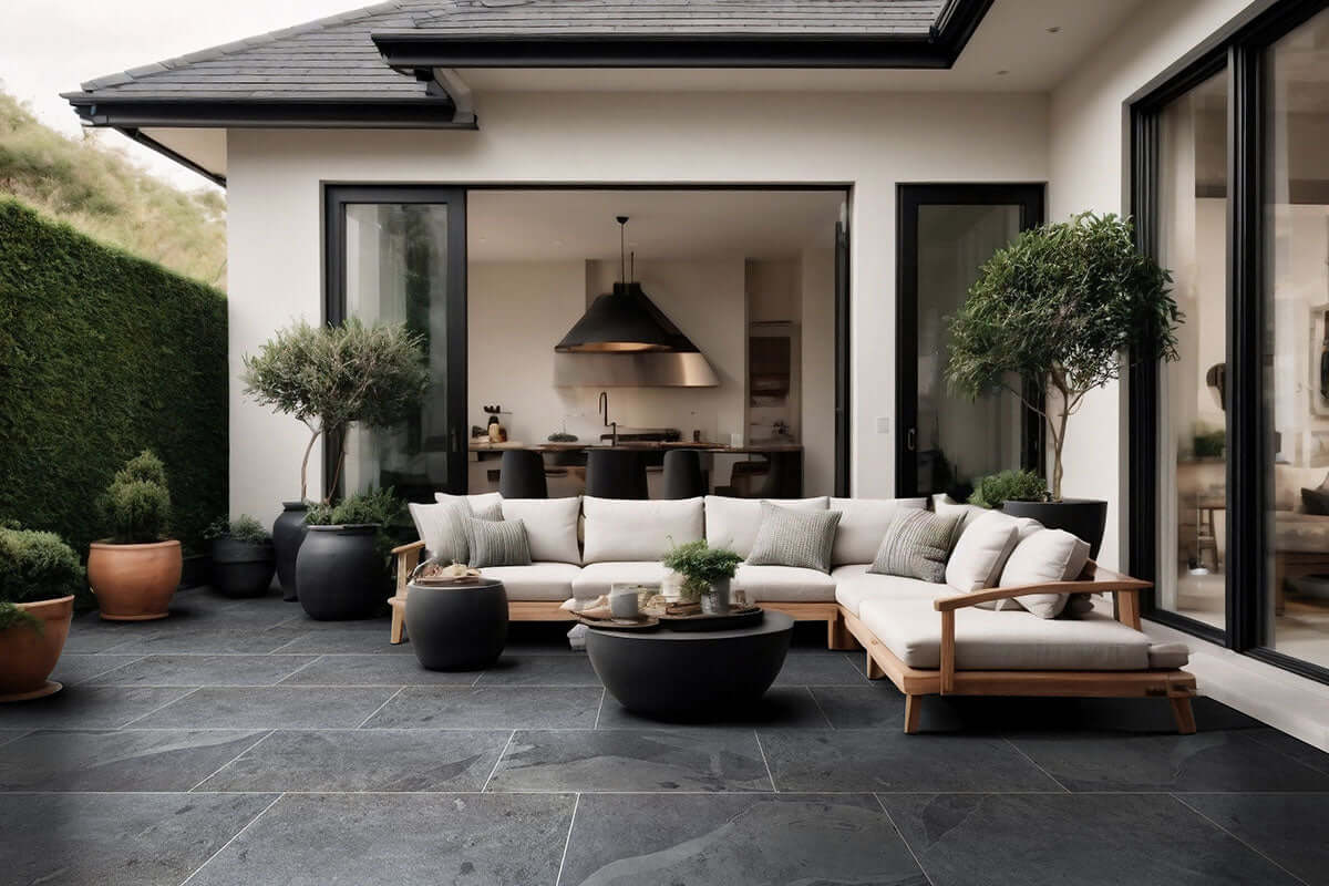 Montauk Black 12X12 Honed Slate Tile - Shop at Home Craft Studio - 14