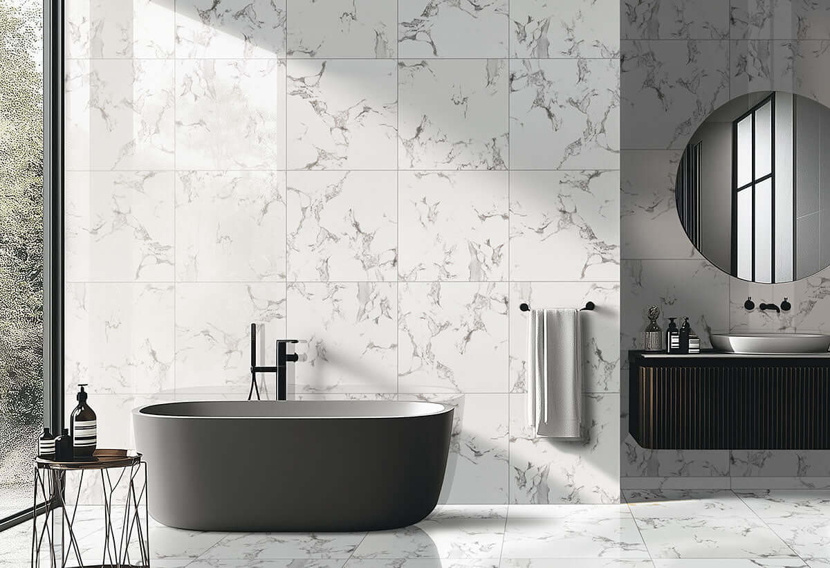 PIETRA STATUARIO 12X24 POLISHED Floor or Wall Tile - Shop at Home Craft Studio - 4