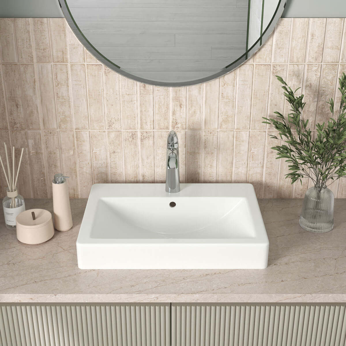 PORCELAIN OVERMOUNT WHITE RECTANGLE 2417 Sink - Shop at Home Craft Studio - 2