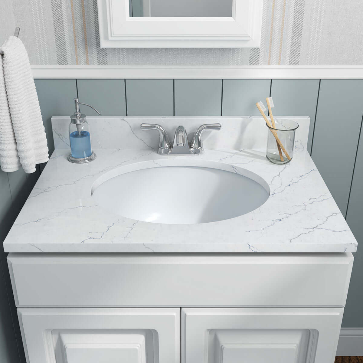 PORCELAIN VANITY OVAL WHITE-1714 Wall Tile - Shop at Home Craft Studio - 3