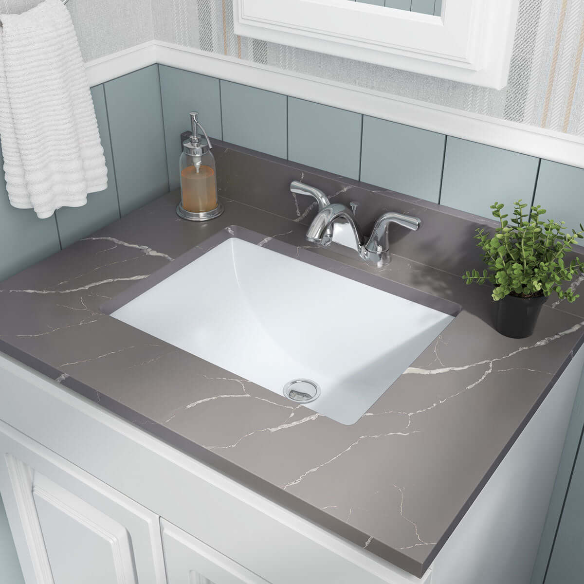 PORCELAIN VANITY RECTANGLE WHITE-1813 Wall Tile - Shop at Home Craft Studio - 2
