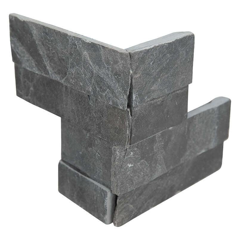 PREMIUM BLACK MINI PANEL CORNER Stacked Stone Panels - Shop at Home Craft Studio - 1