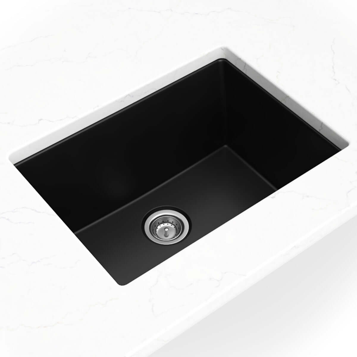 QUARTZ BLACK STRAIGHT SINGLE BOWL 2418 Kitchen Sinks - Shop at Home Craft Studio - 1