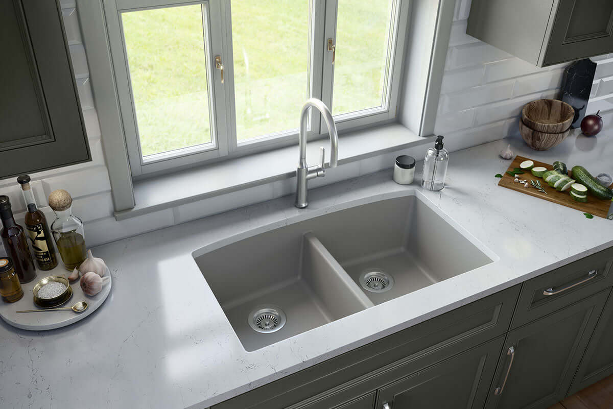 QUARTZ GREY DOUBLE BOWL 50/50-3219 Kitchen Sinks - Shop at Home Craft Studio - 3