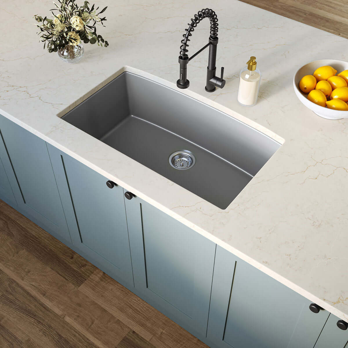 QUARTZ GREY SINGLE BOWL 3219 Kitchen Sinks - Shop at Home Craft Studio - 3