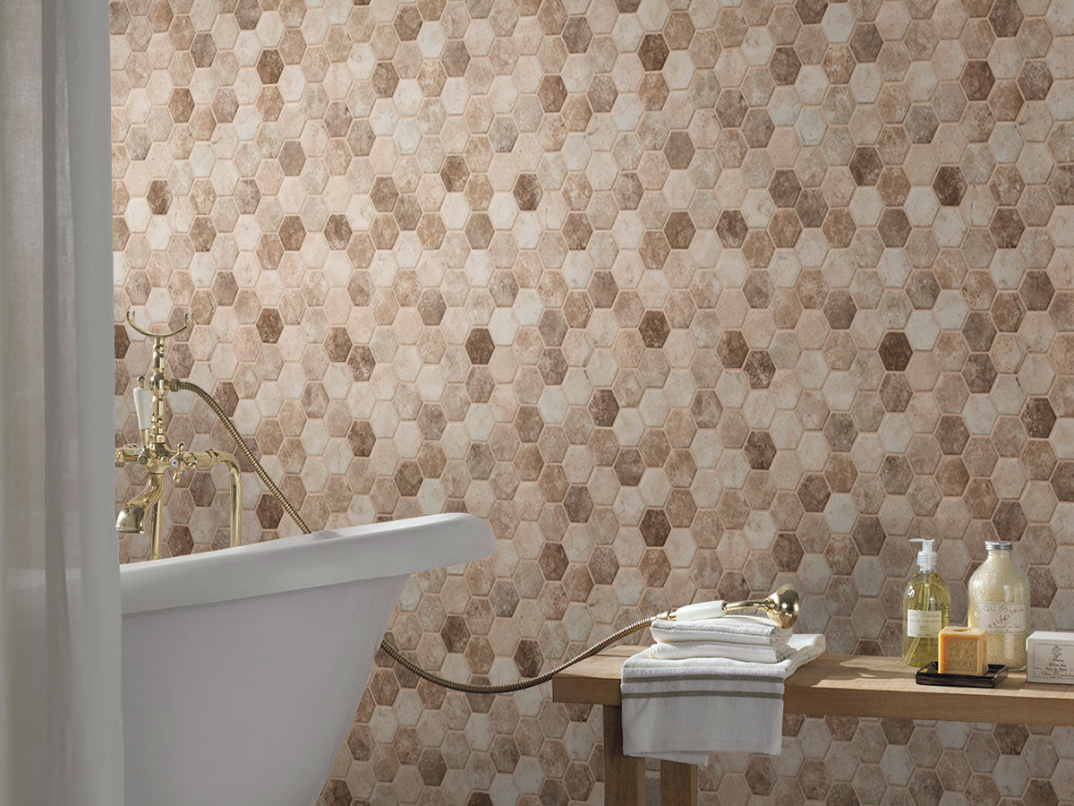SANDHILLS HEXAGON Mosaic, Floor or Wall Tile - Shop at Home Craft Studio - 3