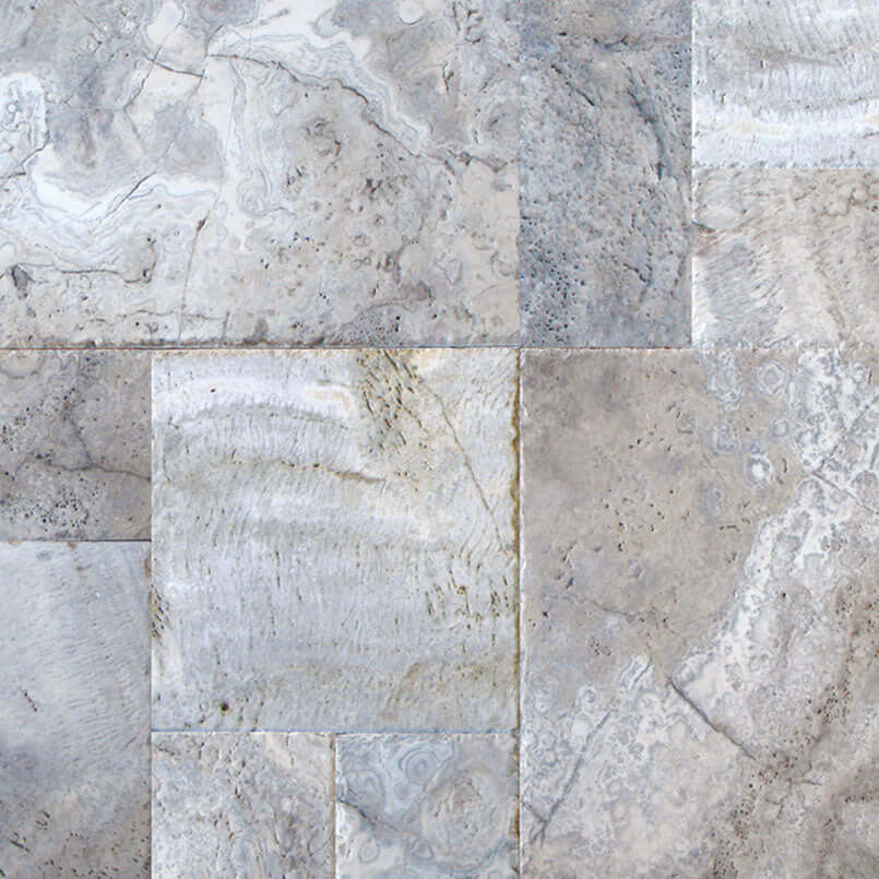 SILVER VERSAILLES TUMBLED PATTERN Floor or Wall Tile, Mosaic - Shop at Home Craft Studio - 1