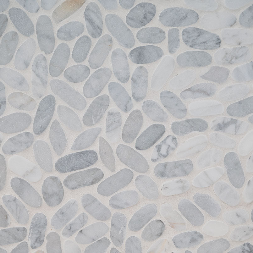 SLICED CARRARA WHITE PEBBLE Mosaic - Shop at Home Craft Studio - 1