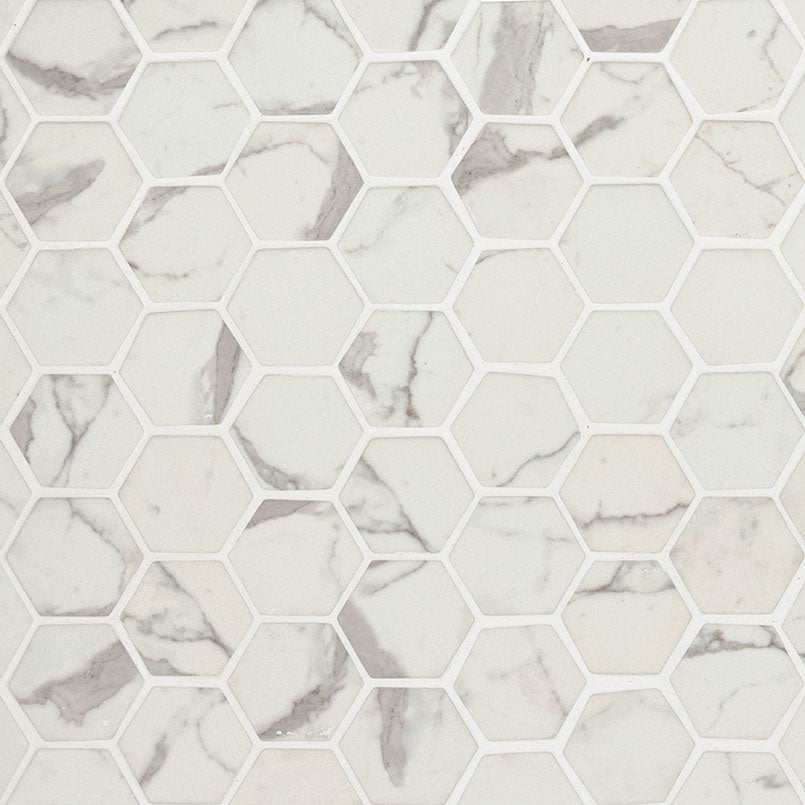 STATUARIO CELANO 2 HEXAGON Mosaic, Floor or Wall Tile - Shop at Home Craft Studio - 1