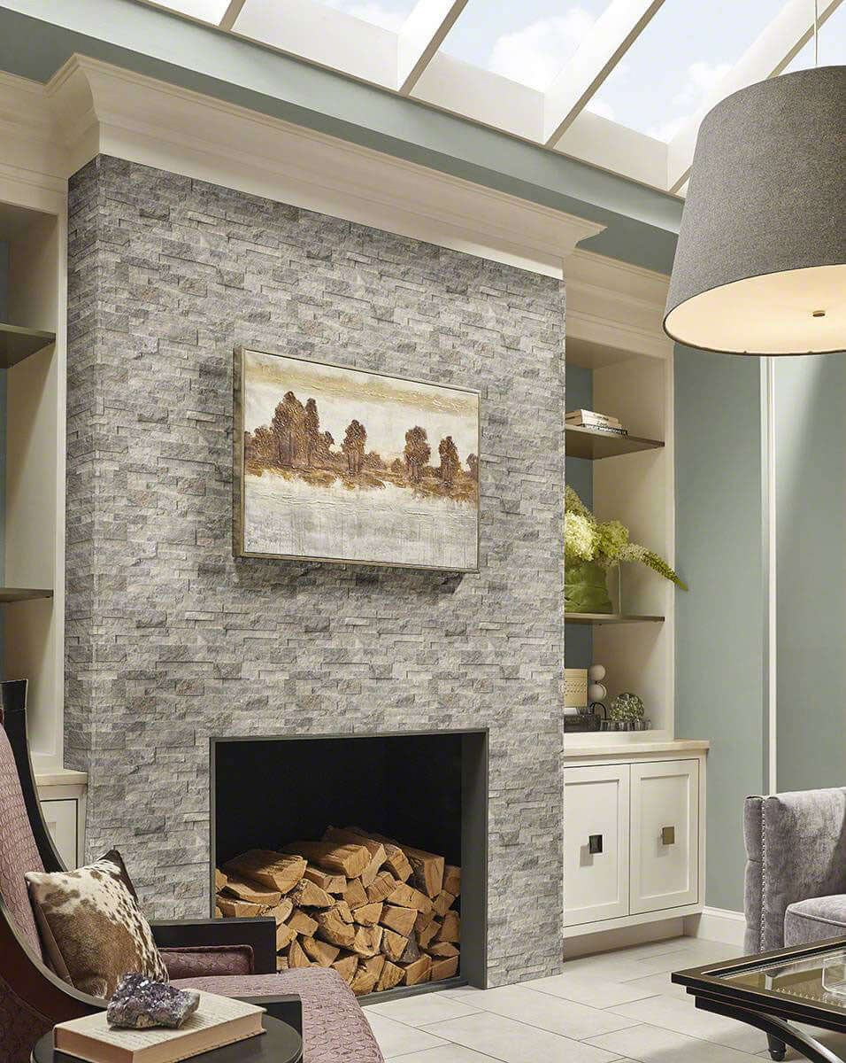 Silver Travertine Corner"L" Stacked Stone Panels - Shop at Home Craft Studio - 9