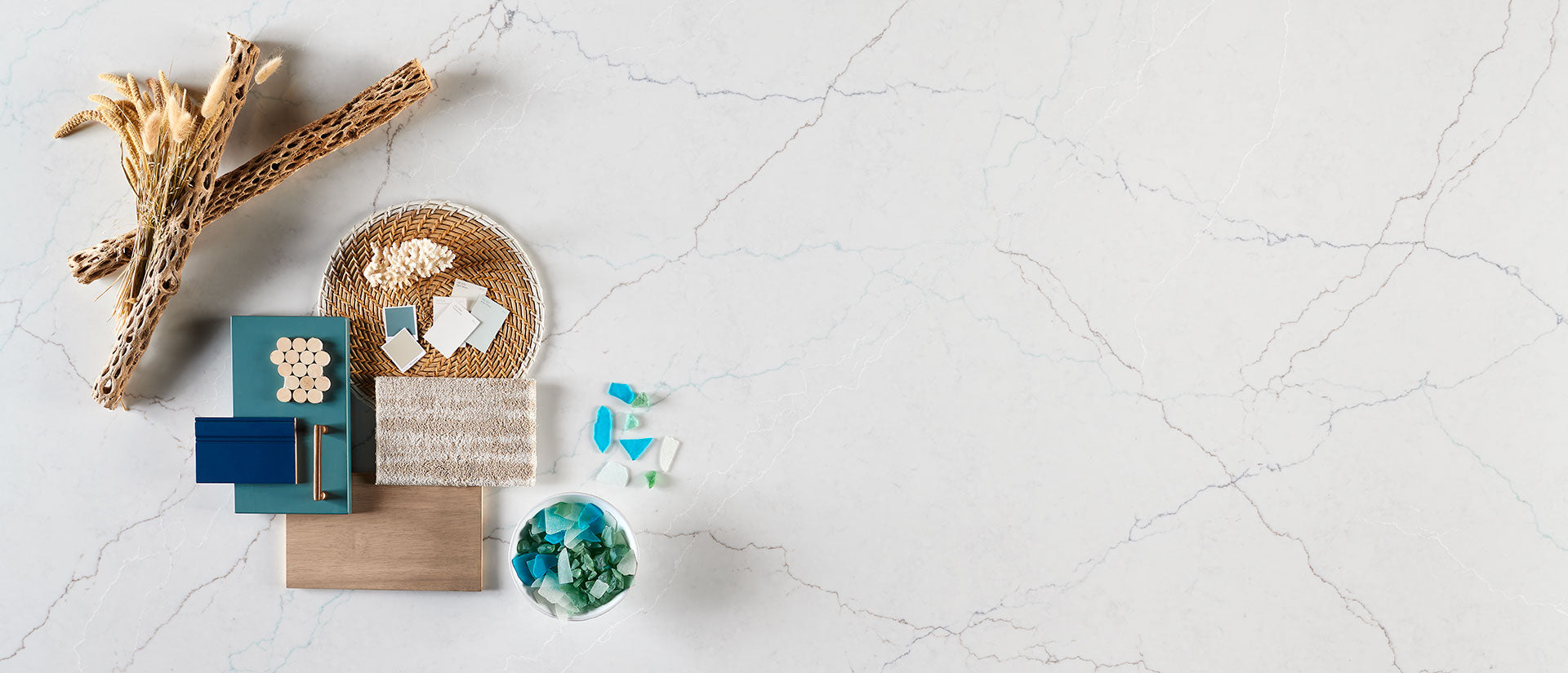 Calacatta Miraggio SeaGlass Countertops - Shop at Home Craft Studio - 2