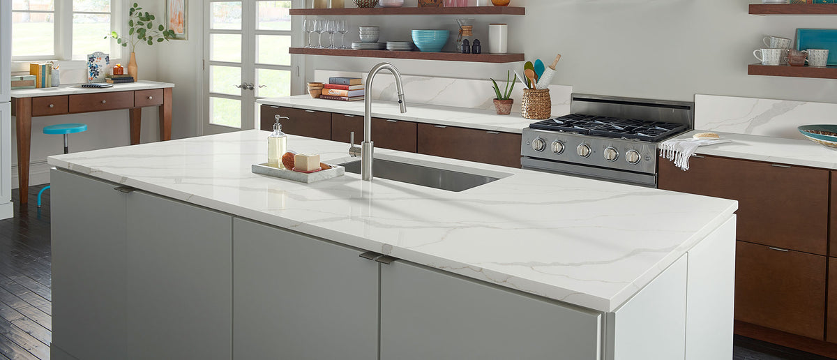 MSI Calacatta Idillio Quartz Countertop Countertops - Shop at Home Craft Studio - 9