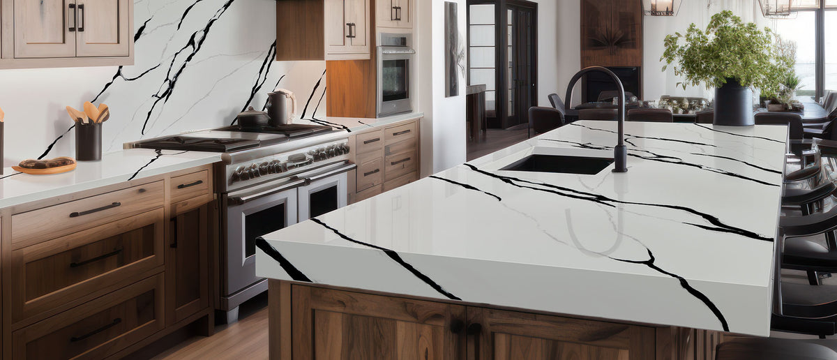 MSI Calacatta Lumanyx Quartz Countertop Countertops - Shop at Home Craft Studio - 5
