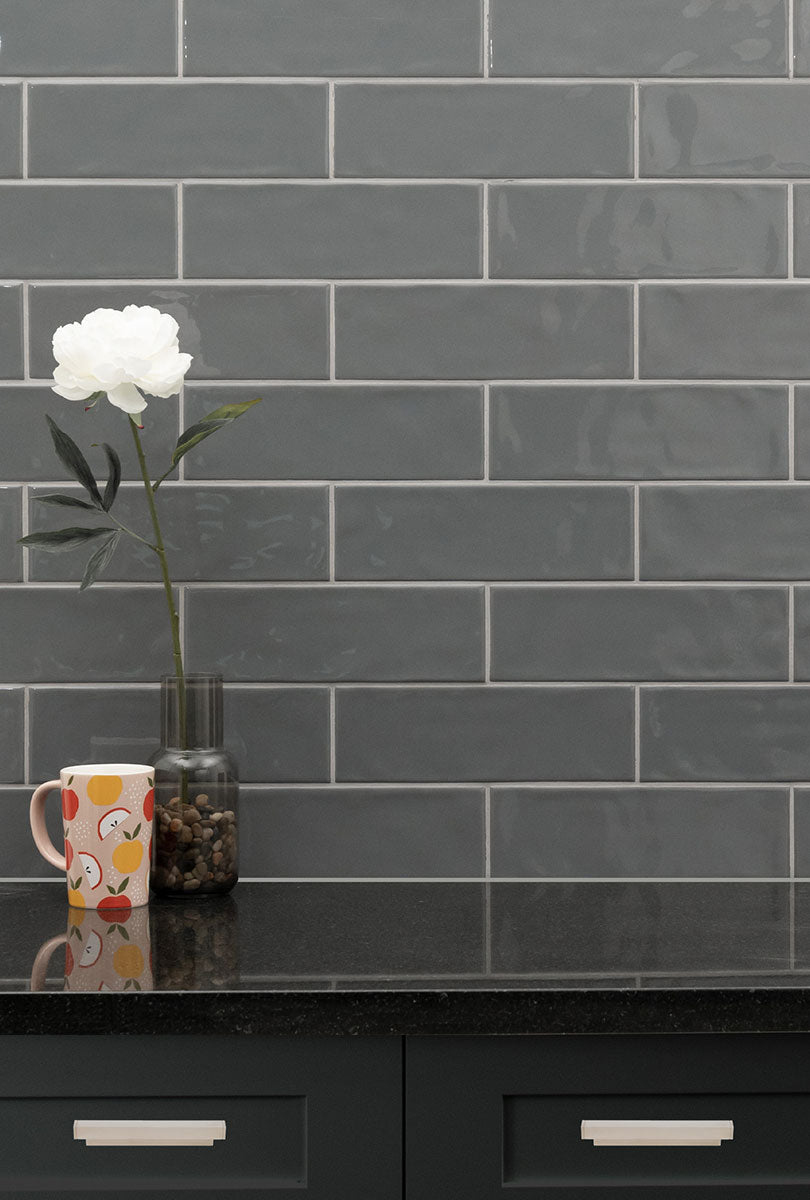 URBANO GRAPHITE 4X12 GLOSSY BULLNOSE Wall Tile, Bullnose - Shop at Home Craft Studio - 10