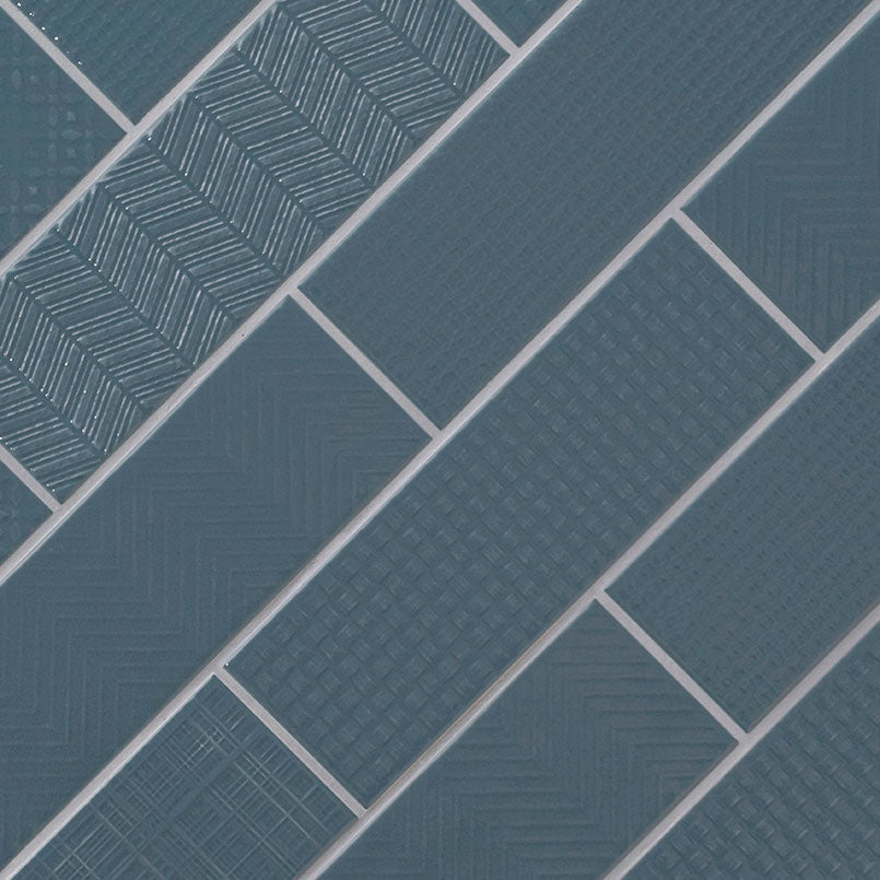 URBANO NAVY 4X12 GLOSSY MIX Ceramic Wall Tile - Shop at Home Craft Studio - 2