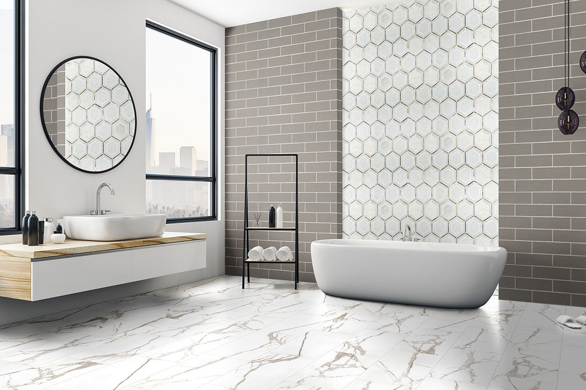 URBANO WARM CONCRETE 4X12 BULLNOSE GLOSSY Bullnose, Finishing Pieces - Shop at Home Craft Studio - 10