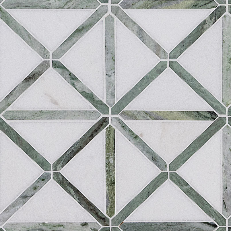 VERDANT GREEN GEOMETRICA PATTERN POL Mosaic - Shop at Home Craft Studio - 1