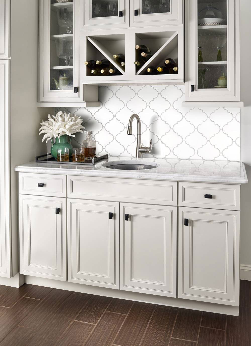 WHISPER WHITE ARABESQUE Backsplash & Wall Tile - Shop at Home Craft Studio - 3