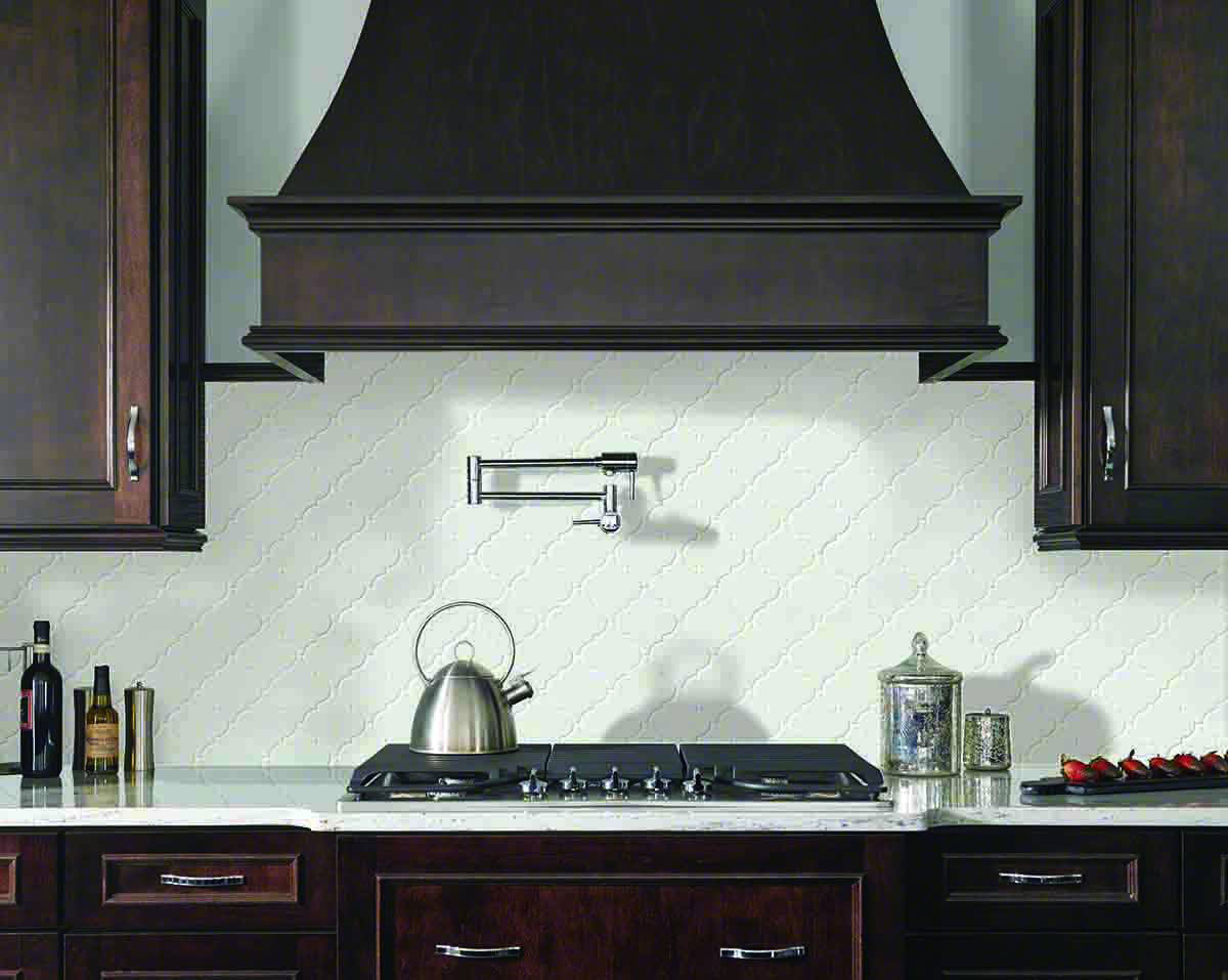 WHISPER WHITE ARABESQUE Backsplash & Wall Tile - Shop at Home Craft Studio - 4