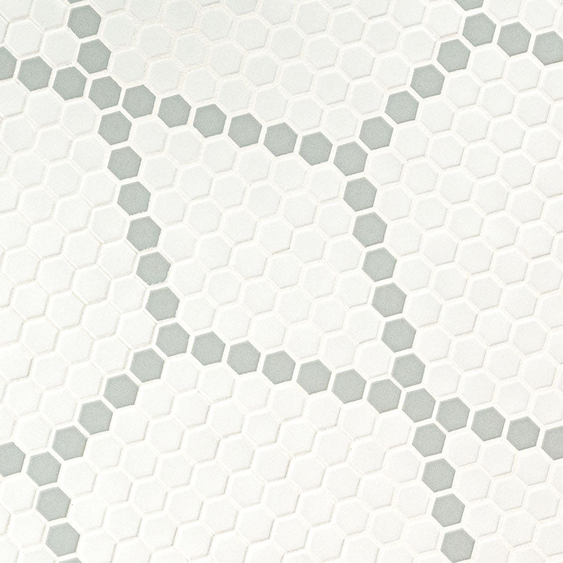 WHITE AND GRAY HIVE PATTERN MATTE Mosaic, Floor or Wall Tile, Wall Tile - Shop at Home Craft Studio - 3