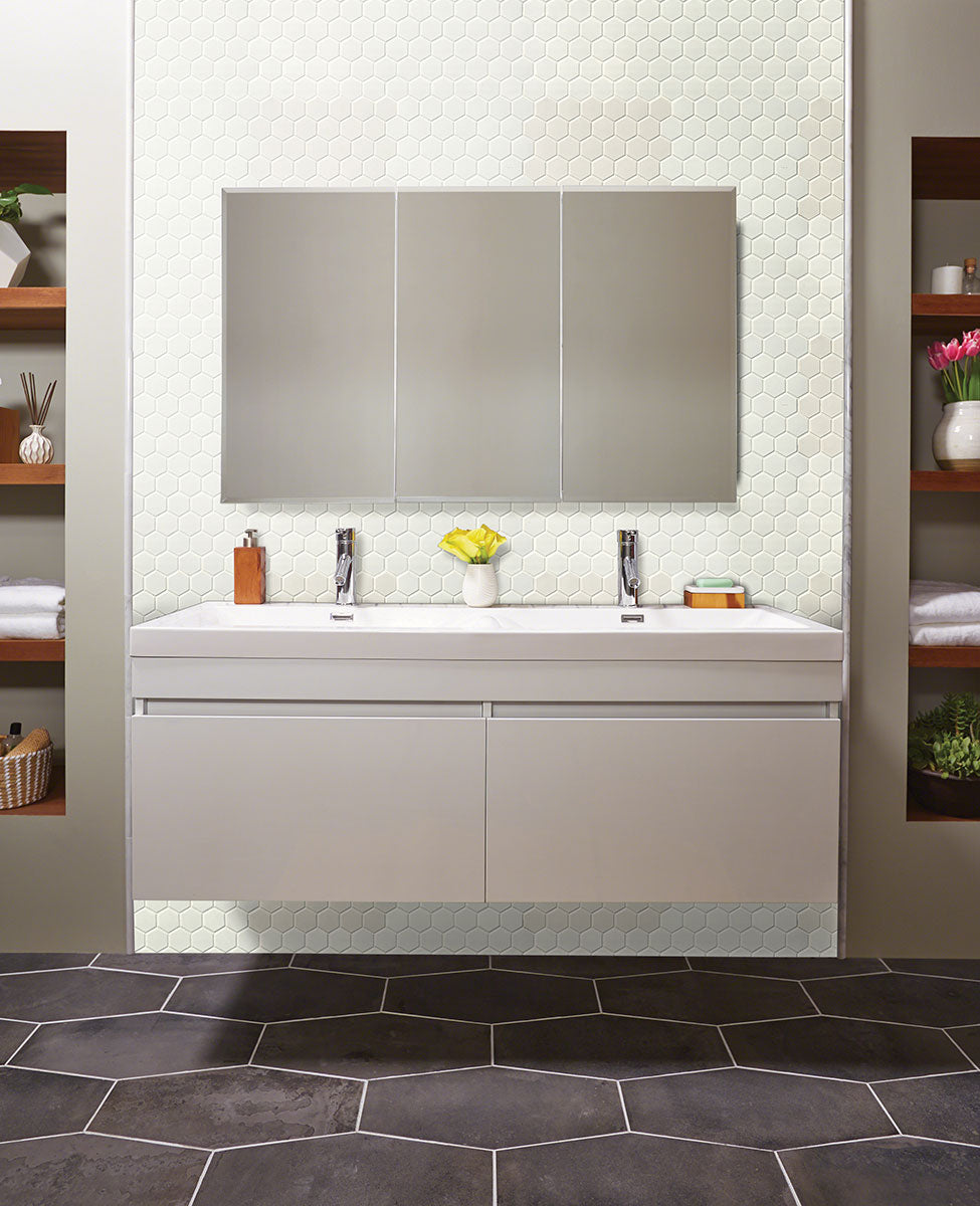 WHITE GLOSSY 2" HEX 6MM Mosaic,Wall Tile,Floor or Wall Tile - Shop at Home Craft Studio - 3