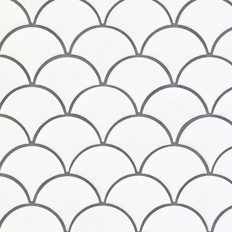 WHITE GLOSSY SCALLOP 6MM Mosaic, Wall Tile, Floor or Wall Tile - Shop at Home Craft Studio - 1