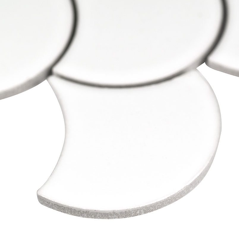 WHITE GLOSSY SCALLOP 6MM Mosaic, Wall Tile, Floor or Wall Tile - Shop at Home Craft Studio - 3