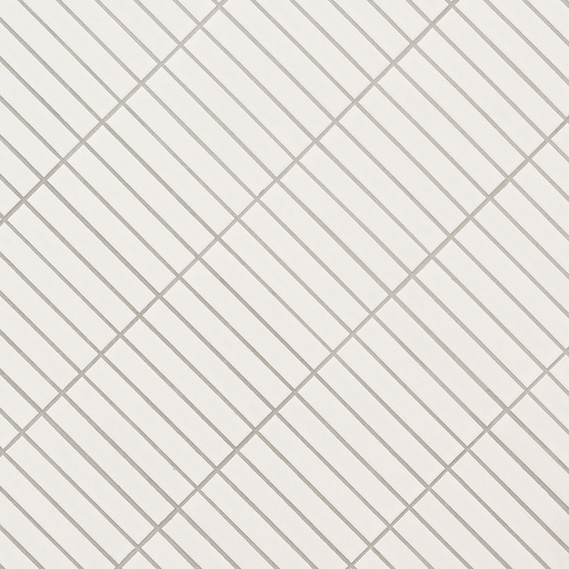 WHITE MATTE 1X6 STACK PATTERN Mosaic, Floor or Wall Tile - Shop at Home Craft Studio - 3