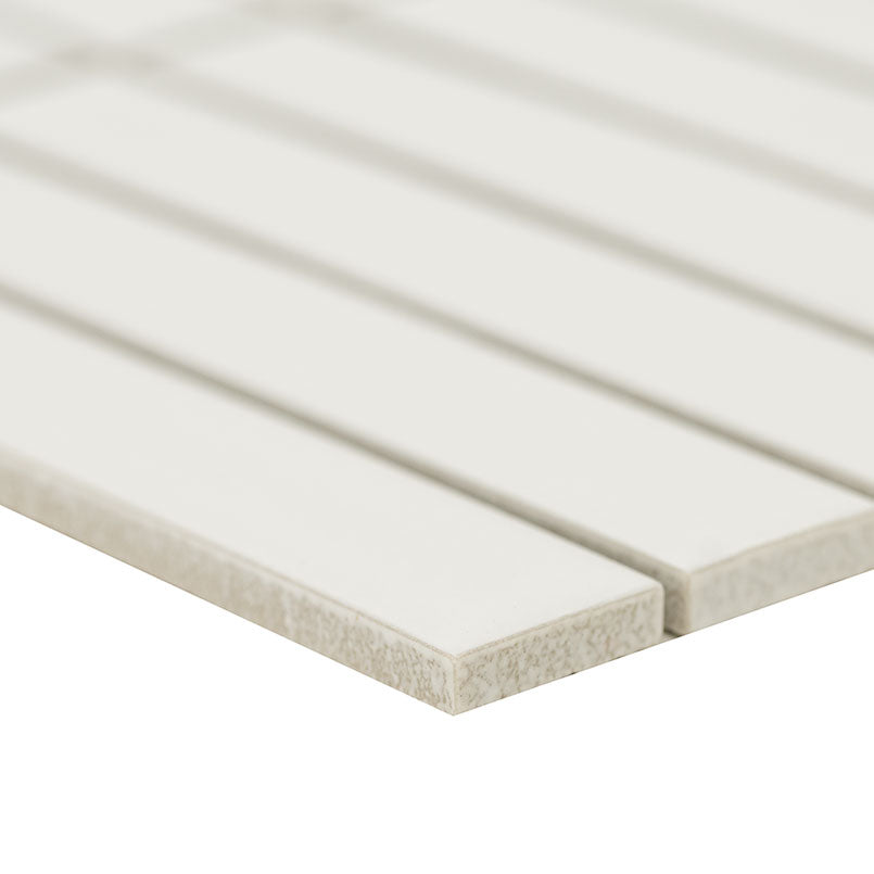 WHITE MATTE 1X6 STACK PATTERN Mosaic, Floor or Wall Tile - Shop at Home Craft Studio - 4