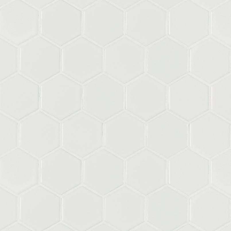 WHITE MATTE 2" HEX 6MM Mosaic, Wall Tile, Floor or Wall Tile - Shop at Home Craft Studio - 1